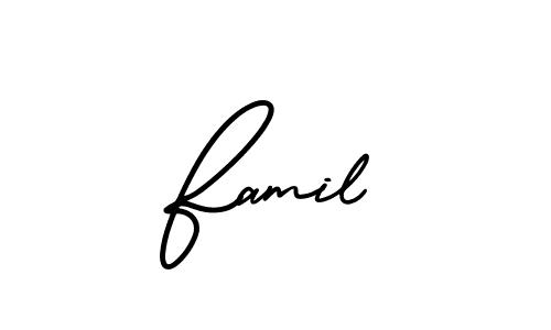 Also we have Famil name is the best signature style. Create professional handwritten signature collection using AmerikaSignatureDemo-Regular autograph style. Famil signature style 3 images and pictures png