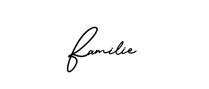 Familie stylish signature style. Best Handwritten Sign (AmerikaSignatureDemo-Regular) for my name. Handwritten Signature Collection Ideas for my name Familie. Familie signature style 3 images and pictures png