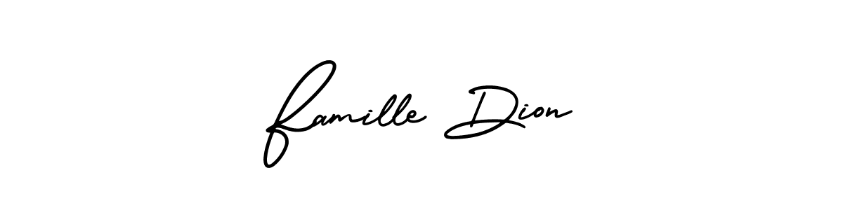 It looks lik you need a new signature style for name Famille Dion. Design unique handwritten (AmerikaSignatureDemo-Regular) signature with our free signature maker in just a few clicks. Famille Dion signature style 3 images and pictures png