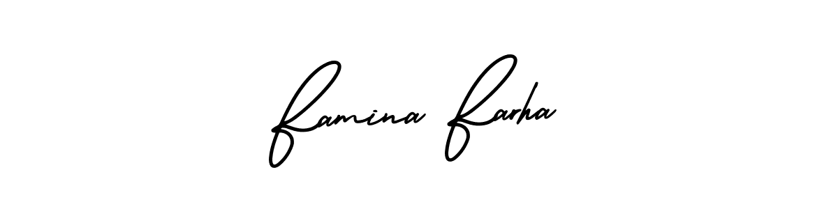 if you are searching for the best signature style for your name Famina Farha. so please give up your signature search. here we have designed multiple signature styles  using AmerikaSignatureDemo-Regular. Famina Farha signature style 3 images and pictures png