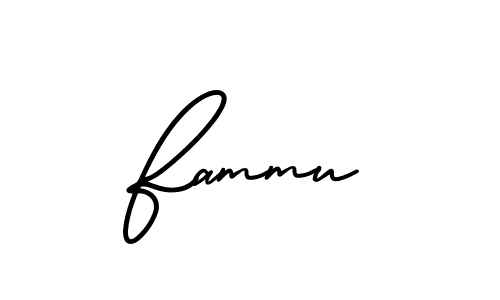 How to make Fammu name signature. Use AmerikaSignatureDemo-Regular style for creating short signs online. This is the latest handwritten sign. Fammu signature style 3 images and pictures png