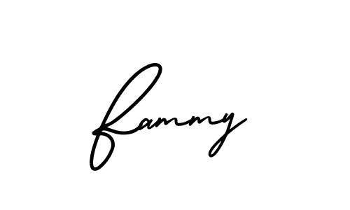 It looks lik you need a new signature style for name Fammy. Design unique handwritten (AmerikaSignatureDemo-Regular) signature with our free signature maker in just a few clicks. Fammy signature style 3 images and pictures png