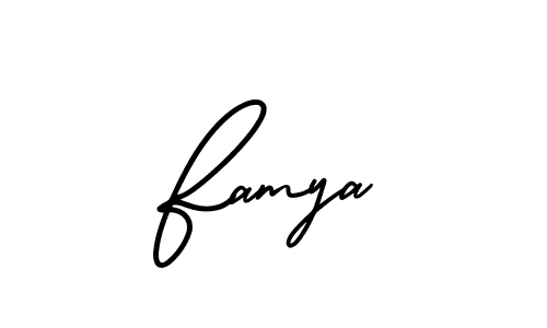 Best and Professional Signature Style for Famya. AmerikaSignatureDemo-Regular Best Signature Style Collection. Famya signature style 3 images and pictures png