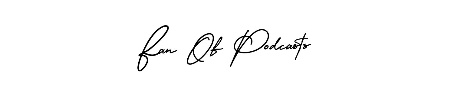 The best way (AmerikaSignatureDemo-Regular) to make a short signature is to pick only two or three words in your name. The name Fan Of Podcasts include a total of six letters. For converting this name. Fan Of Podcasts signature style 3 images and pictures png