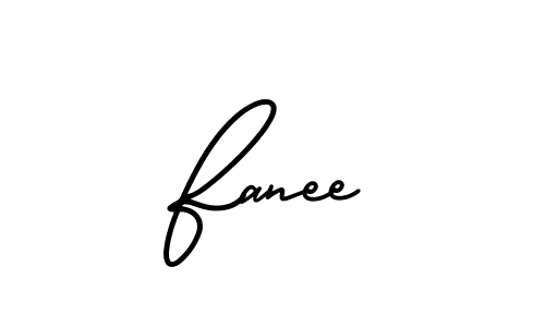 The best way (AmerikaSignatureDemo-Regular) to make a short signature is to pick only two or three words in your name. The name Fanee include a total of six letters. For converting this name. Fanee signature style 3 images and pictures png