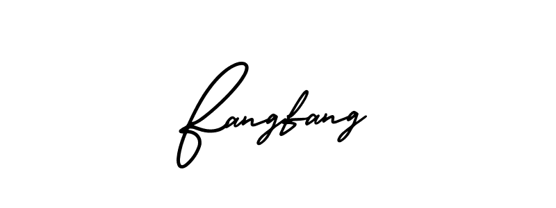 You should practise on your own different ways (AmerikaSignatureDemo-Regular) to write your name (Fangfang) in signature. don't let someone else do it for you. Fangfang signature style 3 images and pictures png