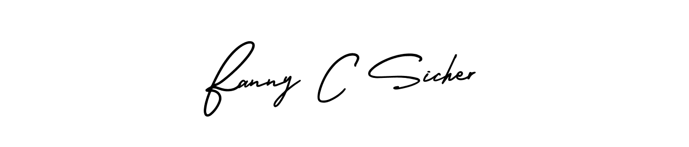 This is the best signature style for the Fanny C Sicher name. Also you like these signature font (AmerikaSignatureDemo-Regular). Mix name signature. Fanny C Sicher signature style 3 images and pictures png