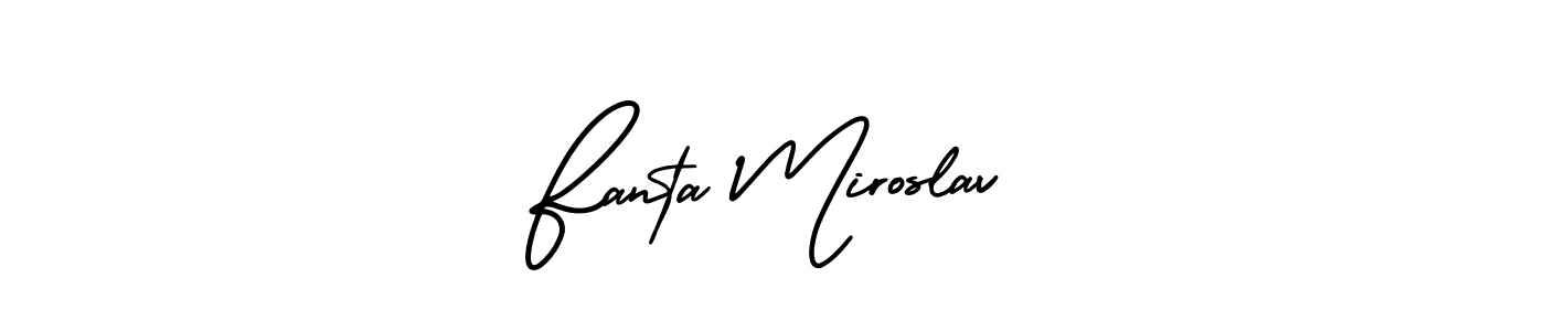 How to make Fanta Miroslav name signature. Use AmerikaSignatureDemo-Regular style for creating short signs online. This is the latest handwritten sign. Fanta Miroslav signature style 3 images and pictures png