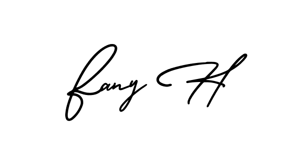if you are searching for the best signature style for your name Fany H. so please give up your signature search. here we have designed multiple signature styles  using AmerikaSignatureDemo-Regular. Fany H signature style 3 images and pictures png