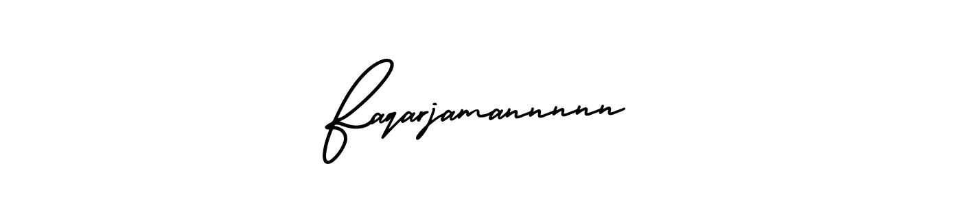 The best way (AmerikaSignatureDemo-Regular) to make a short signature is to pick only two or three words in your name. The name Faqarjamannnnn include a total of six letters. For converting this name. Faqarjamannnnn signature style 3 images and pictures png