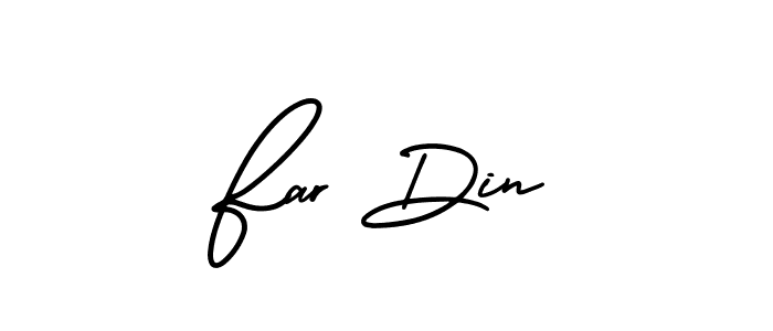 Design your own signature with our free online signature maker. With this signature software, you can create a handwritten (AmerikaSignatureDemo-Regular) signature for name Far Din. Far Din signature style 3 images and pictures png