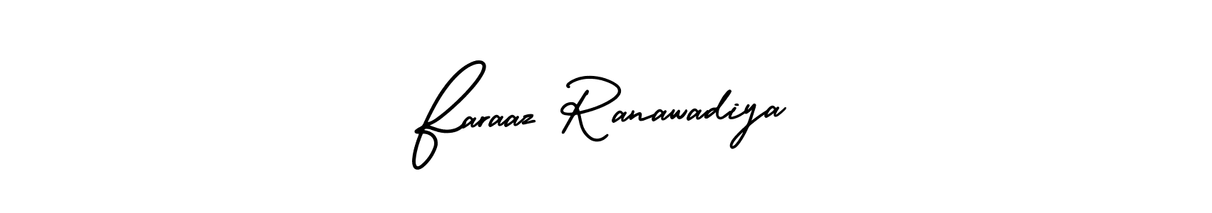 This is the best signature style for the Faraaz Ranawadiya name. Also you like these signature font (AmerikaSignatureDemo-Regular). Mix name signature. Faraaz Ranawadiya signature style 3 images and pictures png