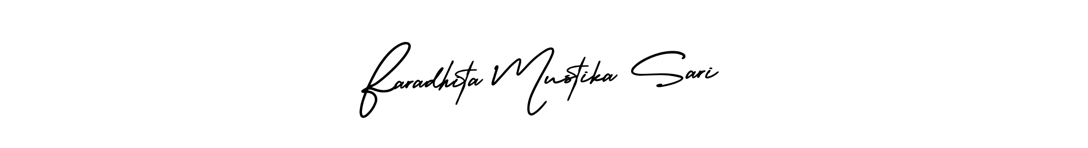 See photos of Faradhita Mustika Sari official signature by Spectra . Check more albums & portfolios. Read reviews & check more about AmerikaSignatureDemo-Regular font. Faradhita Mustika Sari signature style 3 images and pictures png