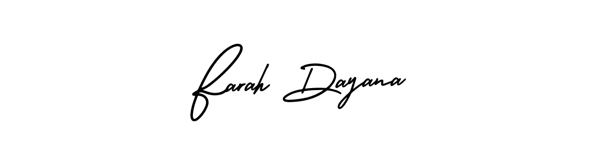 How to make Farah Dayana name signature. Use AmerikaSignatureDemo-Regular style for creating short signs online. This is the latest handwritten sign. Farah Dayana signature style 3 images and pictures png