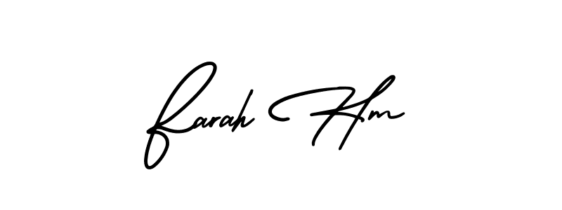 How to make Farah Hm name signature. Use AmerikaSignatureDemo-Regular style for creating short signs online. This is the latest handwritten sign. Farah Hm signature style 3 images and pictures png