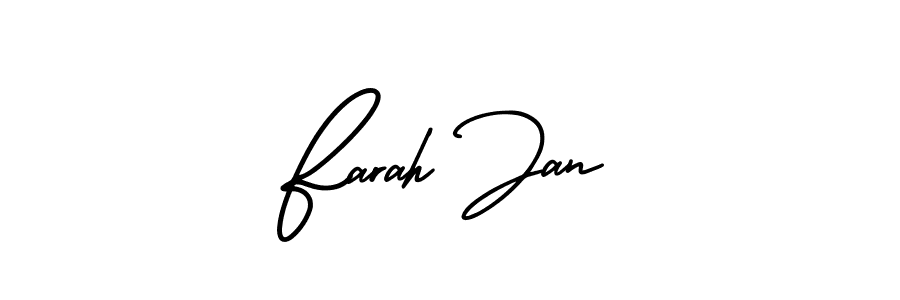 AmerikaSignatureDemo-Regular is a professional signature style that is perfect for those who want to add a touch of class to their signature. It is also a great choice for those who want to make their signature more unique. Get Farah Jan name to fancy signature for free. Farah Jan signature style 3 images and pictures png