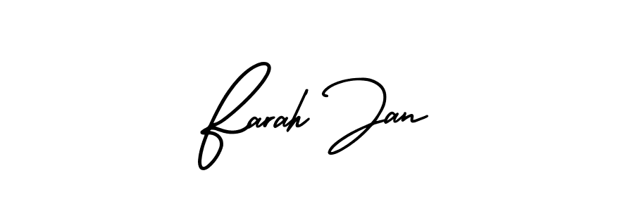 Use a signature maker to create a handwritten signature online. With this signature software, you can design (AmerikaSignatureDemo-Regular) your own signature for name Farah Jan. Farah Jan signature style 3 images and pictures png