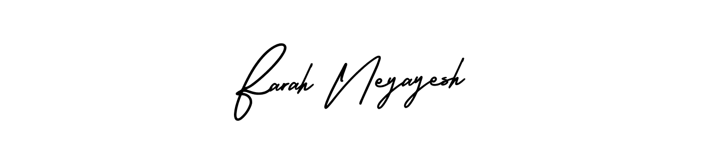 if you are searching for the best signature style for your name Farah Neyayesh. so please give up your signature search. here we have designed multiple signature styles  using AmerikaSignatureDemo-Regular. Farah Neyayesh signature style 3 images and pictures png