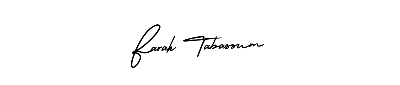 if you are searching for the best signature style for your name Farah Tabassum. so please give up your signature search. here we have designed multiple signature styles  using AmerikaSignatureDemo-Regular. Farah Tabassum signature style 3 images and pictures png