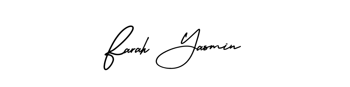 AmerikaSignatureDemo-Regular is a professional signature style that is perfect for those who want to add a touch of class to their signature. It is also a great choice for those who want to make their signature more unique. Get Farah Yasmin name to fancy signature for free. Farah Yasmin signature style 3 images and pictures png