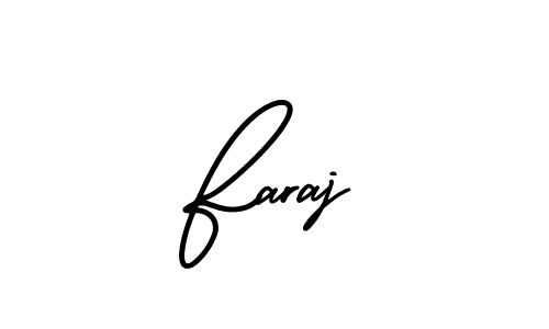 Make a beautiful signature design for name Faraj. With this signature (AmerikaSignatureDemo-Regular) style, you can create a handwritten signature for free. Faraj signature style 3 images and pictures png