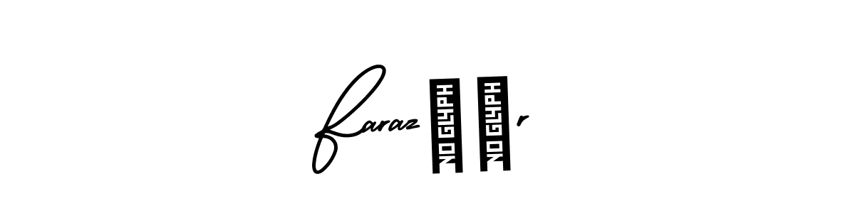 You should practise on your own different ways (AmerikaSignatureDemo-Regular) to write your name (Faraz♥️r) in signature. don't let someone else do it for you. Faraz♥️r signature style 3 images and pictures png