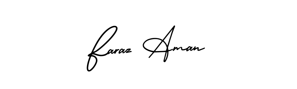 The best way (AmerikaSignatureDemo-Regular) to make a short signature is to pick only two or three words in your name. The name Faraz Aman include a total of six letters. For converting this name. Faraz Aman signature style 3 images and pictures png