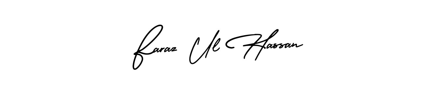 The best way (AmerikaSignatureDemo-Regular) to make a short signature is to pick only two or three words in your name. The name Faraz Ul Hassan include a total of six letters. For converting this name. Faraz Ul Hassan signature style 3 images and pictures png