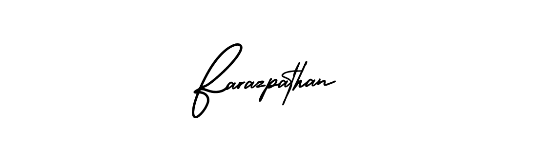 The best way (AmerikaSignatureDemo-Regular) to make a short signature is to pick only two or three words in your name. The name Farazpathan include a total of six letters. For converting this name. Farazpathan signature style 3 images and pictures png