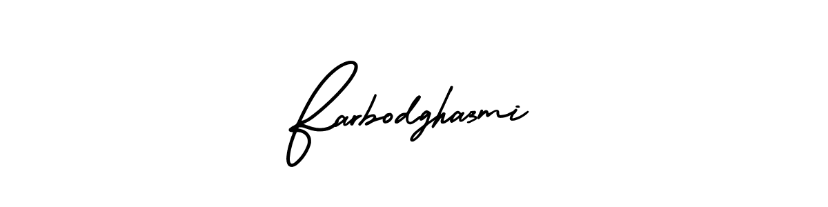 How to make Farbodgha3mi name signature. Use AmerikaSignatureDemo-Regular style for creating short signs online. This is the latest handwritten sign. Farbodgha3mi signature style 3 images and pictures png