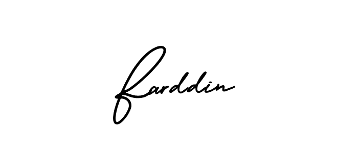 You should practise on your own different ways (AmerikaSignatureDemo-Regular) to write your name (Farddin) in signature. don't let someone else do it for you. Farddin signature style 3 images and pictures png