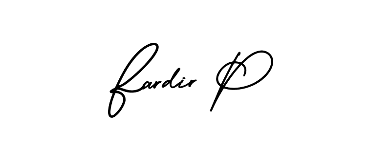 Create a beautiful signature design for name Fardir P. With this signature (AmerikaSignatureDemo-Regular) fonts, you can make a handwritten signature for free. Fardir P signature style 3 images and pictures png