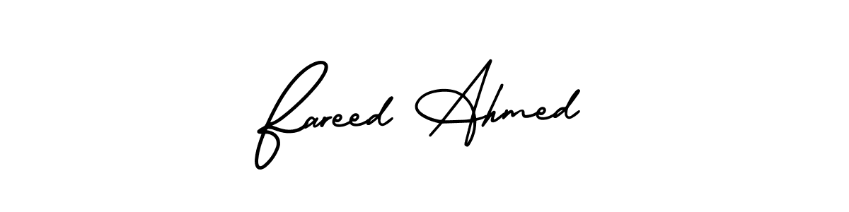 How to make Fareed Ahmed name signature. Use AmerikaSignatureDemo-Regular style for creating short signs online. This is the latest handwritten sign. Fareed Ahmed signature style 3 images and pictures png