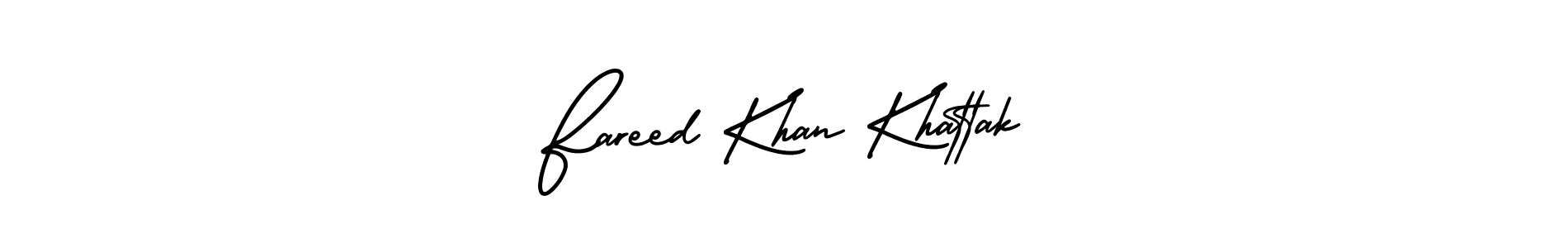 Make a beautiful signature design for name Fareed Khan Khattak. With this signature (AmerikaSignatureDemo-Regular) style, you can create a handwritten signature for free. Fareed Khan Khattak signature style 3 images and pictures png