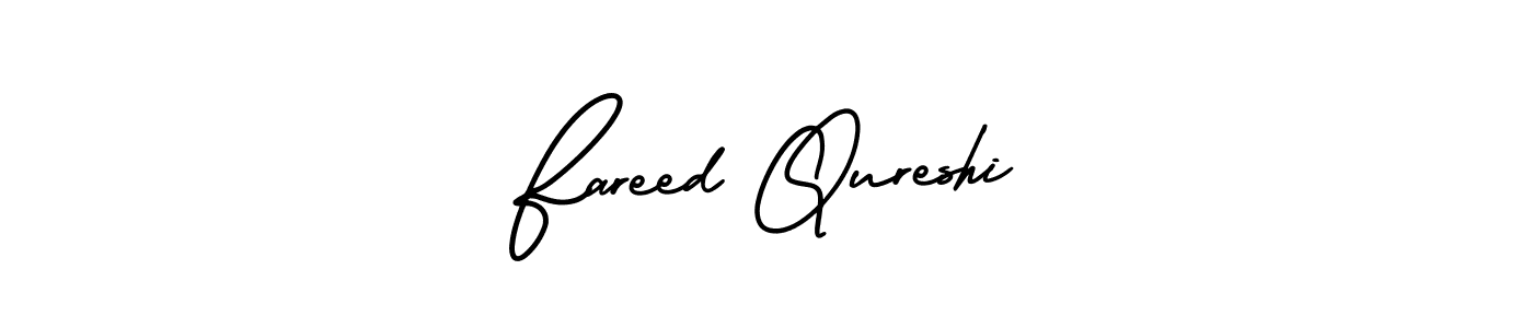 You should practise on your own different ways (AmerikaSignatureDemo-Regular) to write your name (Fareed Qureshi) in signature. don't let someone else do it for you. Fareed Qureshi signature style 3 images and pictures png