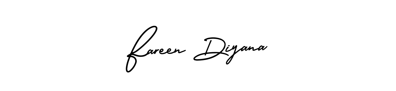 Fareen Diyana stylish signature style. Best Handwritten Sign (AmerikaSignatureDemo-Regular) for my name. Handwritten Signature Collection Ideas for my name Fareen Diyana. Fareen Diyana signature style 3 images and pictures png