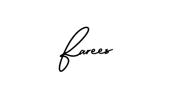 Farees stylish signature style. Best Handwritten Sign (AmerikaSignatureDemo-Regular) for my name. Handwritten Signature Collection Ideas for my name Farees. Farees signature style 3 images and pictures png