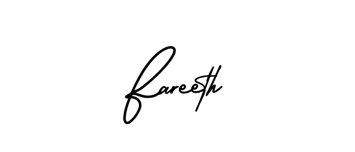 Make a beautiful signature design for name Fareeth. Use this online signature maker to create a handwritten signature for free. Fareeth signature style 3 images and pictures png