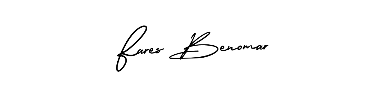 Design your own signature with our free online signature maker. With this signature software, you can create a handwritten (AmerikaSignatureDemo-Regular) signature for name Fares Benomar. Fares Benomar signature style 3 images and pictures png