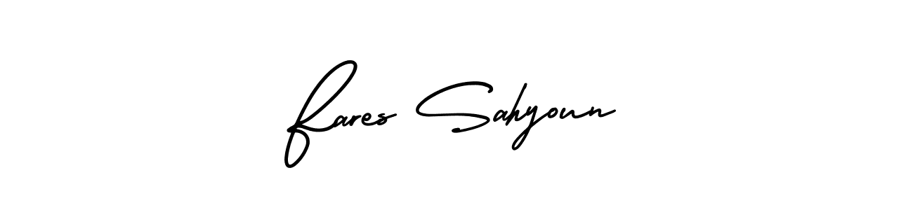 It looks lik you need a new signature style for name Fares Sahyoun. Design unique handwritten (AmerikaSignatureDemo-Regular) signature with our free signature maker in just a few clicks. Fares Sahyoun signature style 3 images and pictures png