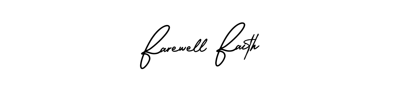 You should practise on your own different ways (AmerikaSignatureDemo-Regular) to write your name (Farewell Faith) in signature. don't let someone else do it for you. Farewell Faith signature style 3 images and pictures png