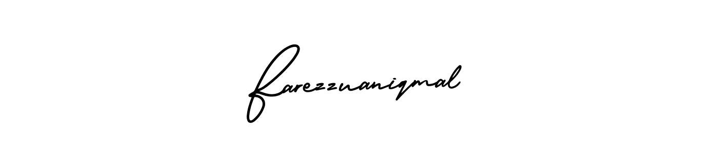 How to make Farezzuaniqmal name signature. Use AmerikaSignatureDemo-Regular style for creating short signs online. This is the latest handwritten sign. Farezzuaniqmal signature style 3 images and pictures png