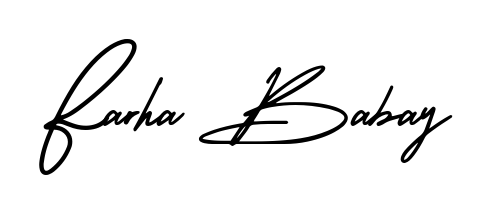 The AmerikaSignatureDemo-Regular font gives name Farha Babay a signature that looks effortless yet distinguished. Download high-res PNG instantly. Farha Babay signature style 3 images and pictures png
