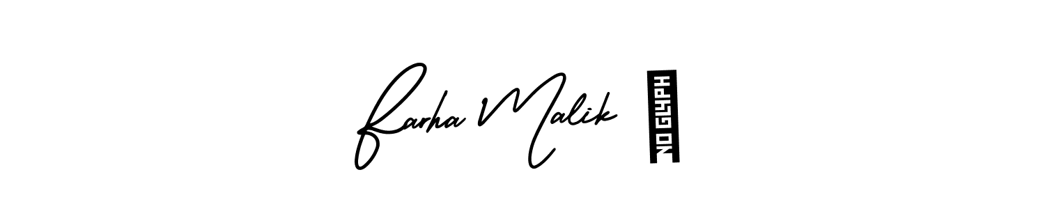 if you are searching for the best signature style for your name Farha Malik ✨. so please give up your signature search. here we have designed multiple signature styles  using AmerikaSignatureDemo-Regular. Farha Malik ✨ signature style 3 images and pictures png