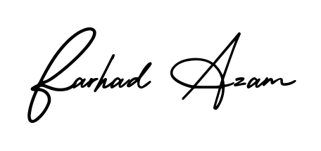 Practice writing Farhad Azam with the flow of AmerikaSignatureDemo-Regular lettering. A fantastic source of inspiration for developing your personal signature style. Farhad Azam signature style 3 images and pictures png