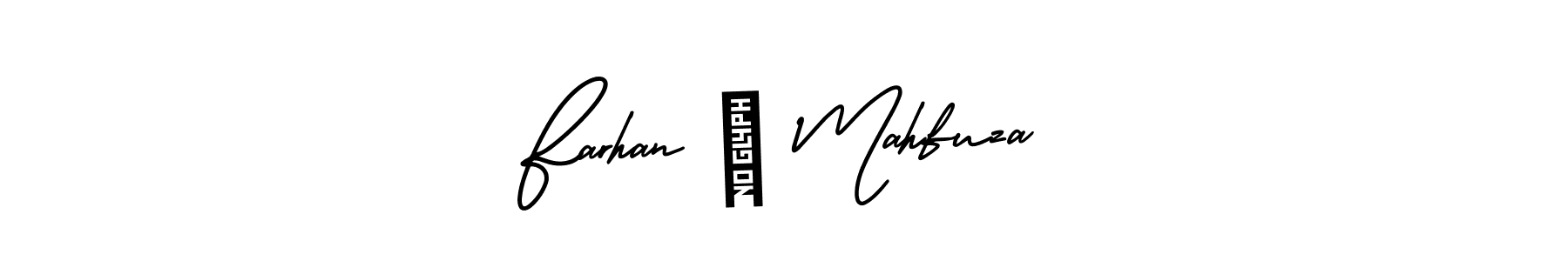 Create a beautiful signature design for name Farhan ♡ Mahfuza. With this signature (AmerikaSignatureDemo-Regular) fonts, you can make a handwritten signature for free. Farhan ♡ Mahfuza signature style 3 images and pictures png