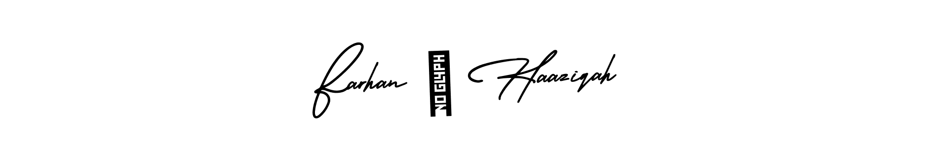 Also You can easily find your signature by using the search form. We will create Farhan ❤ Haaziqah name handwritten signature images for you free of cost using AmerikaSignatureDemo-Regular sign style. Farhan ❤ Haaziqah signature style 3 images and pictures png