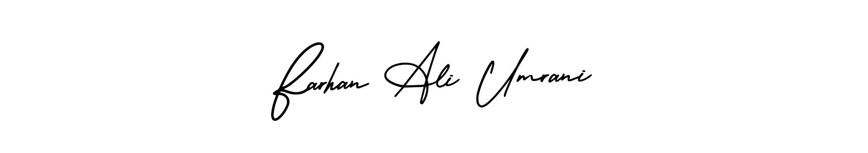 How to make Farhan Ali Umrani signature? AmerikaSignatureDemo-Regular is a professional autograph style. Create handwritten signature for Farhan Ali Umrani name. Farhan Ali Umrani signature style 3 images and pictures png