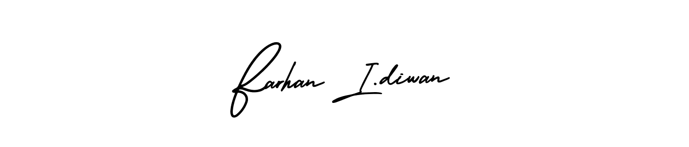 You should practise on your own different ways (AmerikaSignatureDemo-Regular) to write your name (Farhan I.diwan) in signature. don't let someone else do it for you. Farhan I.diwan signature style 3 images and pictures png