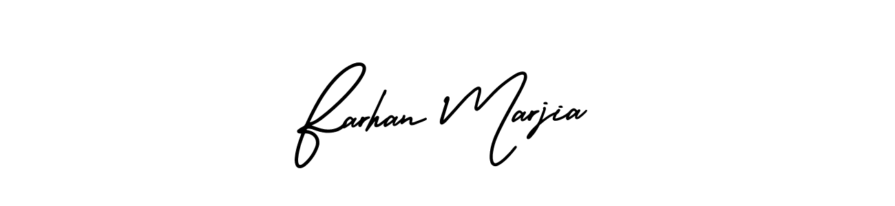 if you are searching for the best signature style for your name Farhan Marjia. so please give up your signature search. here we have designed multiple signature styles  using AmerikaSignatureDemo-Regular. Farhan Marjia signature style 3 images and pictures png